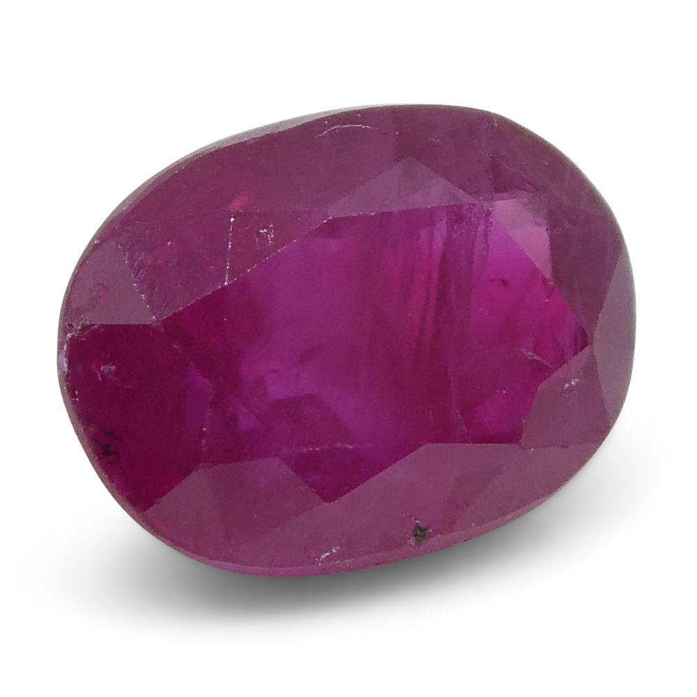 0.81 ct Oval Burma Ruby, vivid red gemstone from Myanmar, precision-cut single stone by SkyJems Canadian gem experts