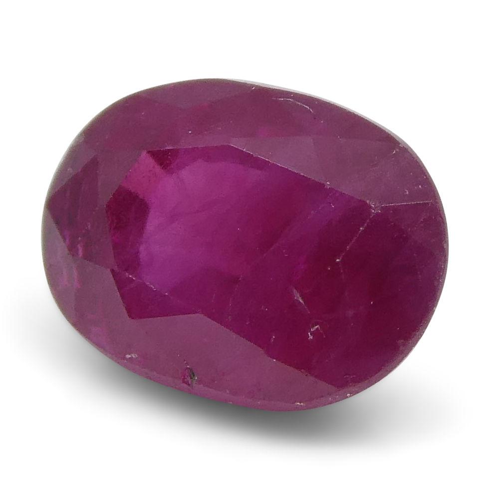0.81 ct Oval Burma Ruby, vibrant red Burmese gemstone from SkyJems' premium single-stone collection