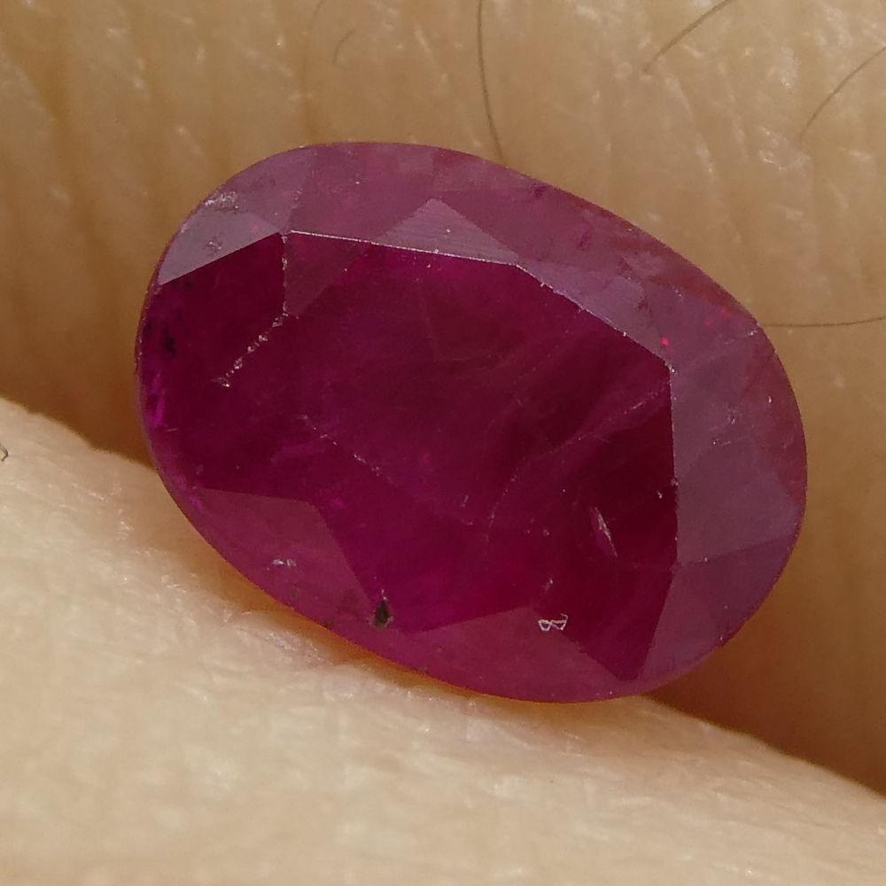 0.81 ct Oval Burma Ruby in vibrant red, precision-cut single stone from SkyJems Canadian gemstone experts since 1967