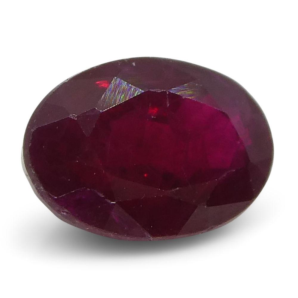 0.74 ct Oval Red Ruby from Mozambique, African Corundum gemstone by SkyJems Canadian jewelers