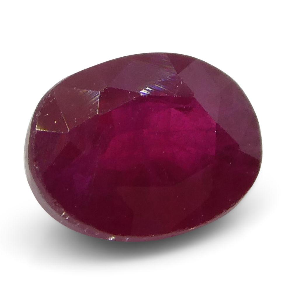 0.75 ct Oval Burma Ruby in vibrant red, precision-cut single stone from SkyJems Canadian gemstone specialists