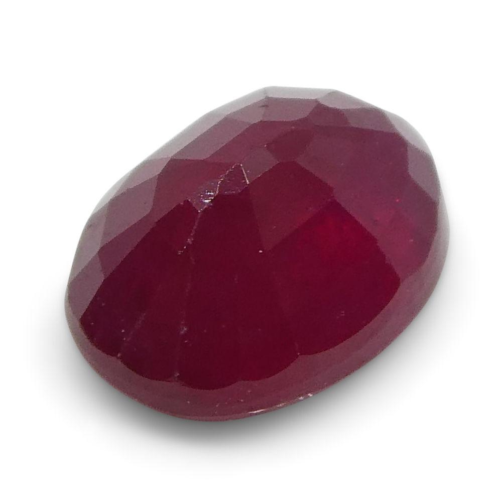 0.75 ct Oval Burma Ruby in vibrant red, precision-cut single stone from SkyJems' premium Myanmar gemstone collection