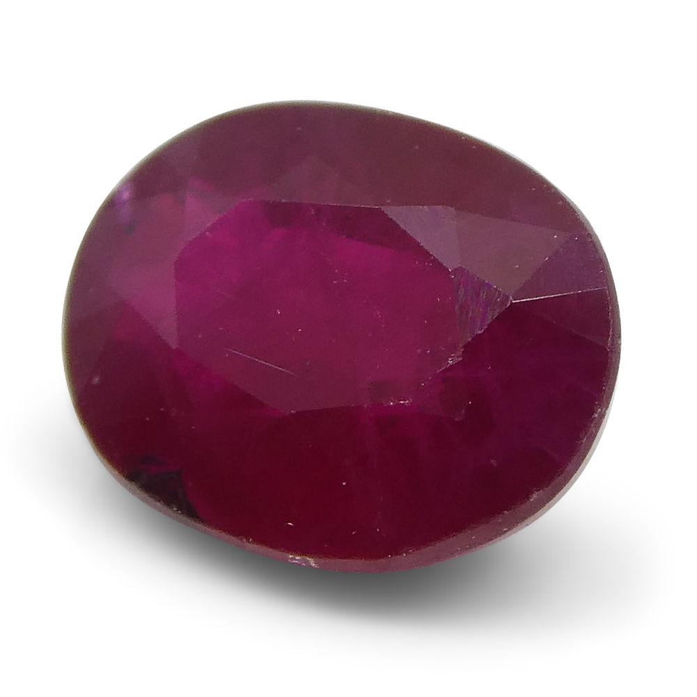 0.85 ct Oval Burma Ruby in vibrant red, precision-cut single stone from SkyJems Canadian gemstone specialists