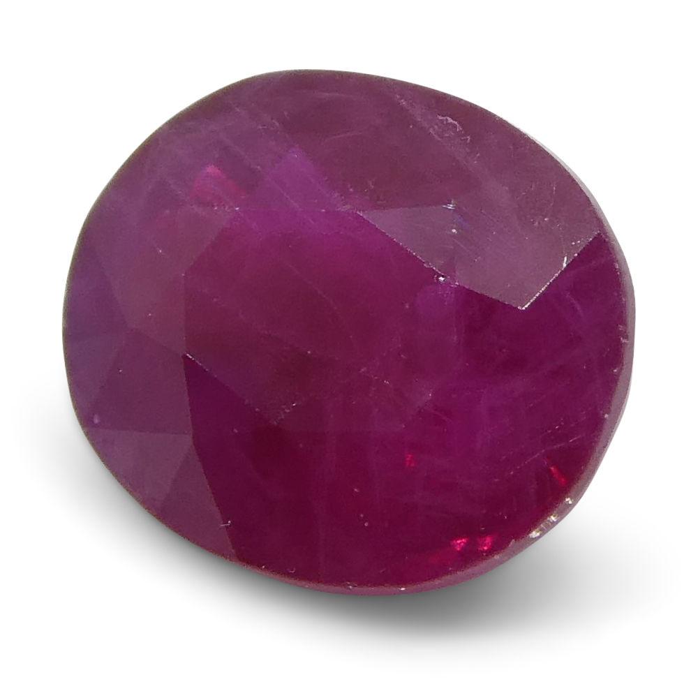 SkyJems 0.76 ct Oval Burma Ruby: vibrant red corundum gemstone, classic modified brilliant cut, premium Myanmar origin