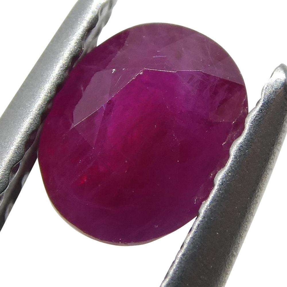 0.76 ct Oval Burma Ruby, vibrant red single stone from SkyJems' premium Myanmar gemstone collection