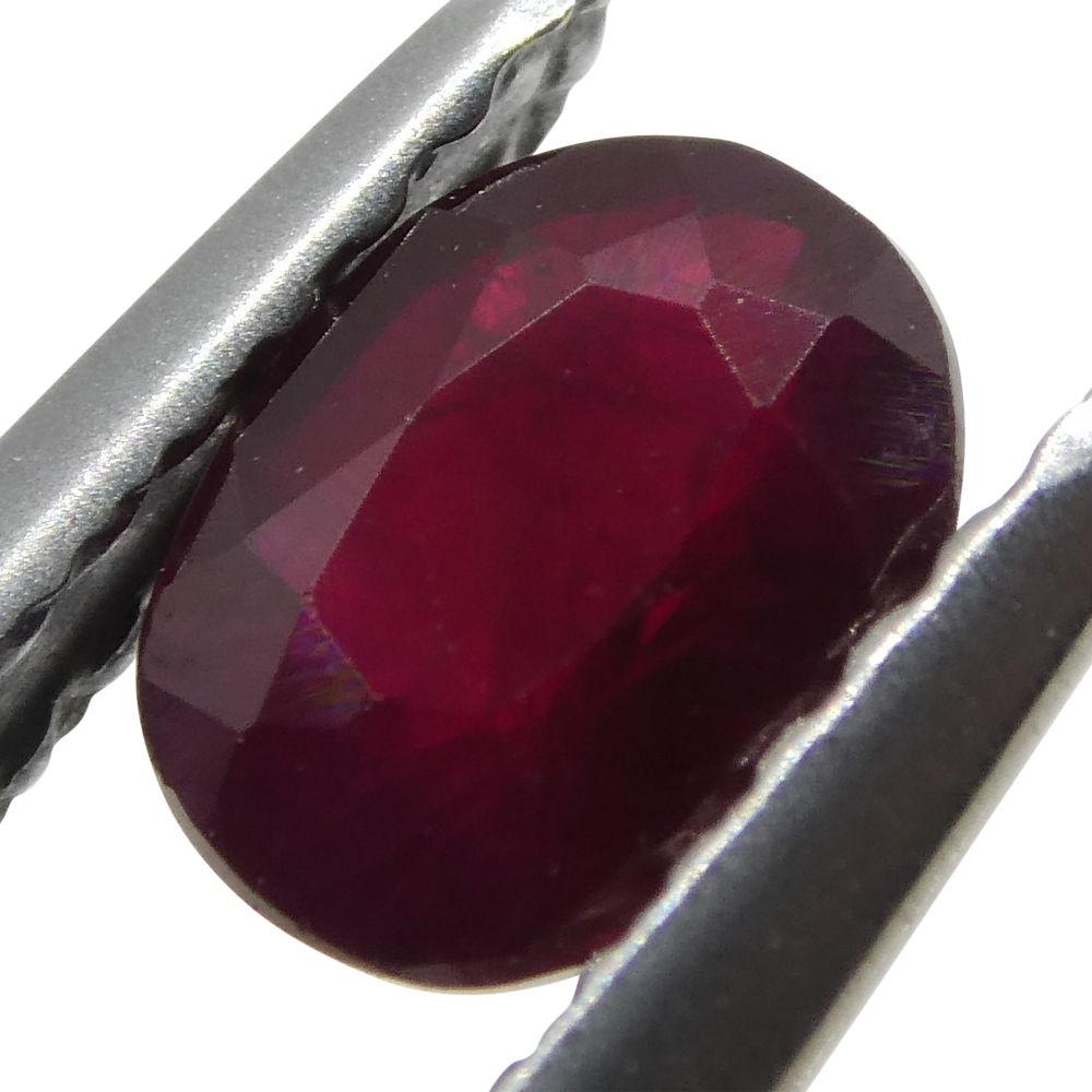 0.79 ct Oval Red Ruby from Mozambique, African Corundum gemstone by SkyJems Canadian jewelers