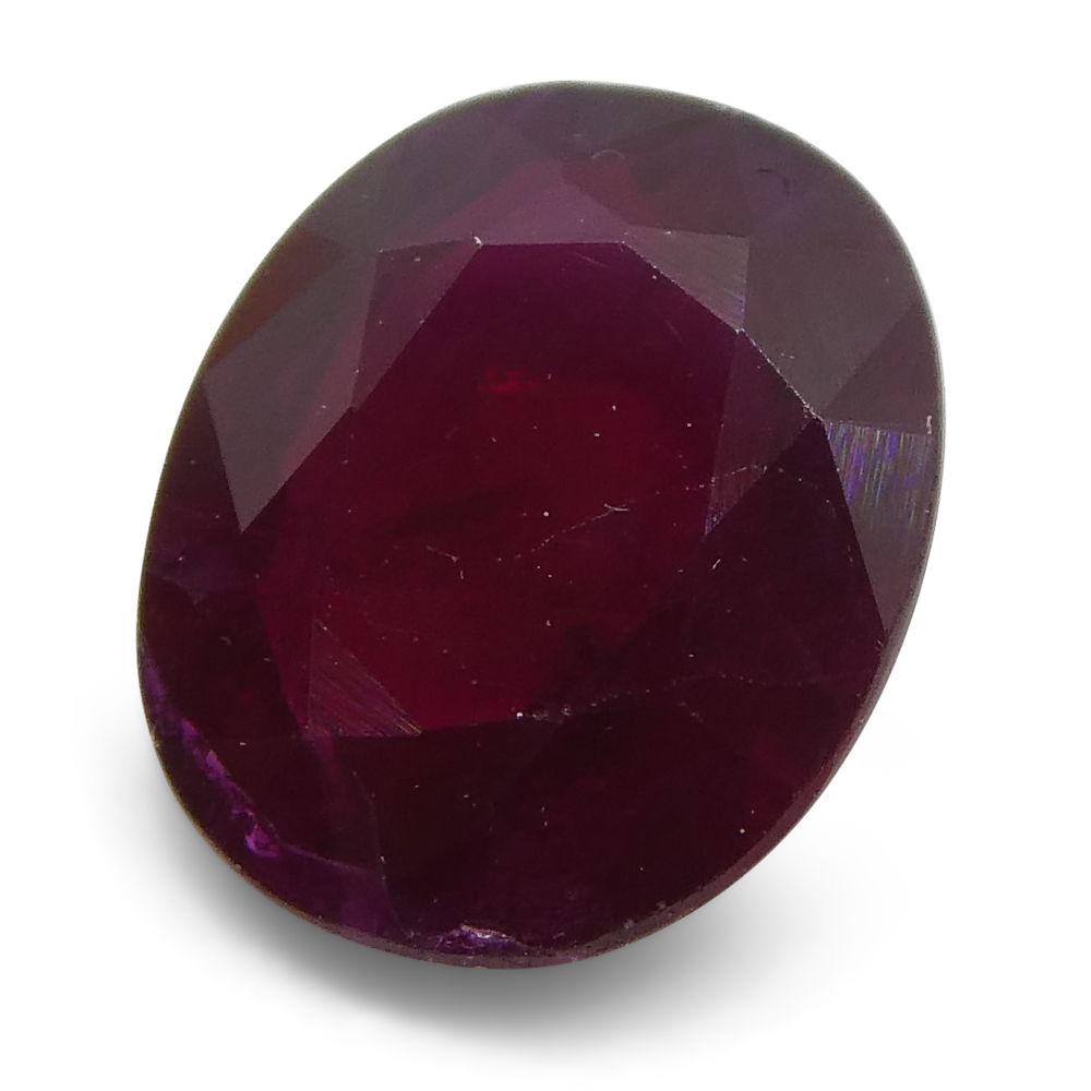 0.8 ct Oval Red Ruby from Mozambique, African Corundum gemstone by SkyJems Canadian gem specialists