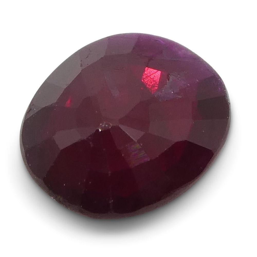 0.8 ct Oval Red Ruby from Mozambique, African Corundum gemstone by SkyJems Canadian gem specialists
