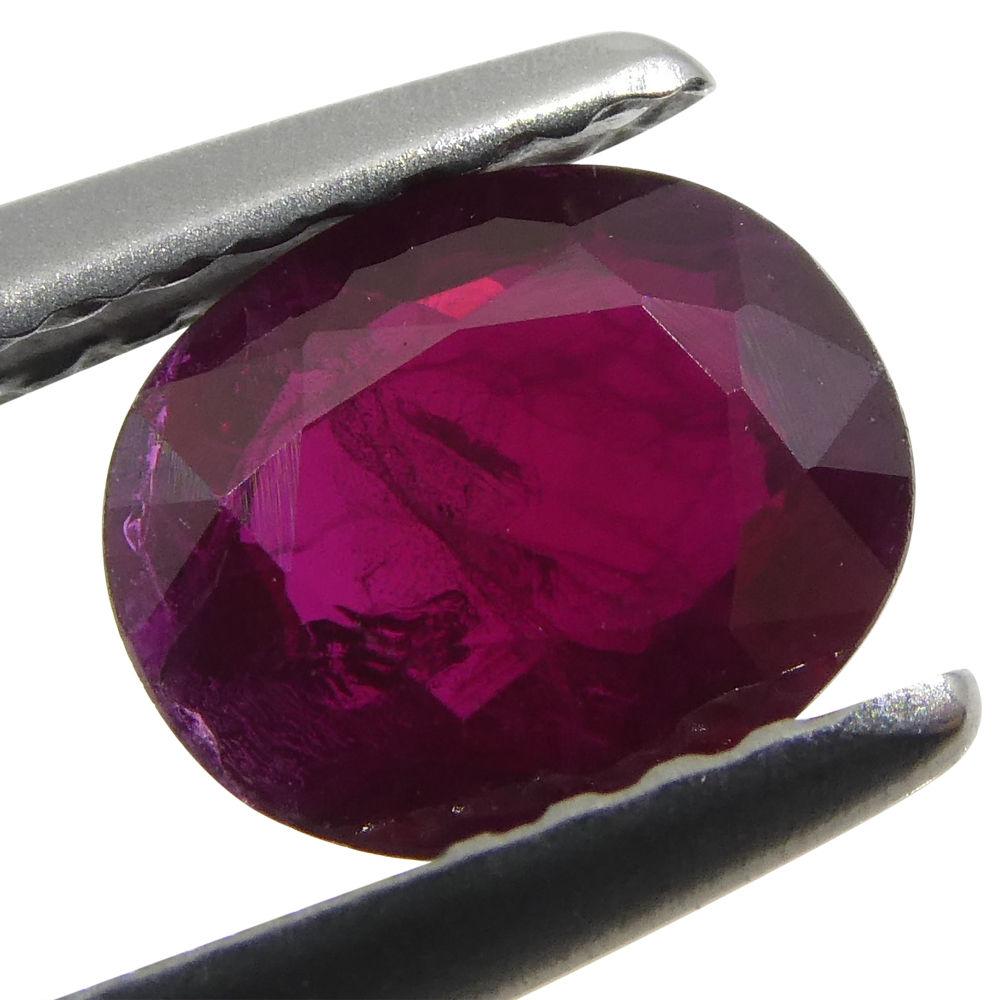 0.8 ct Oval Mozambique Ruby, vibrant red single stone from SkyJems' African gemstone collection, classic modified brilliant c