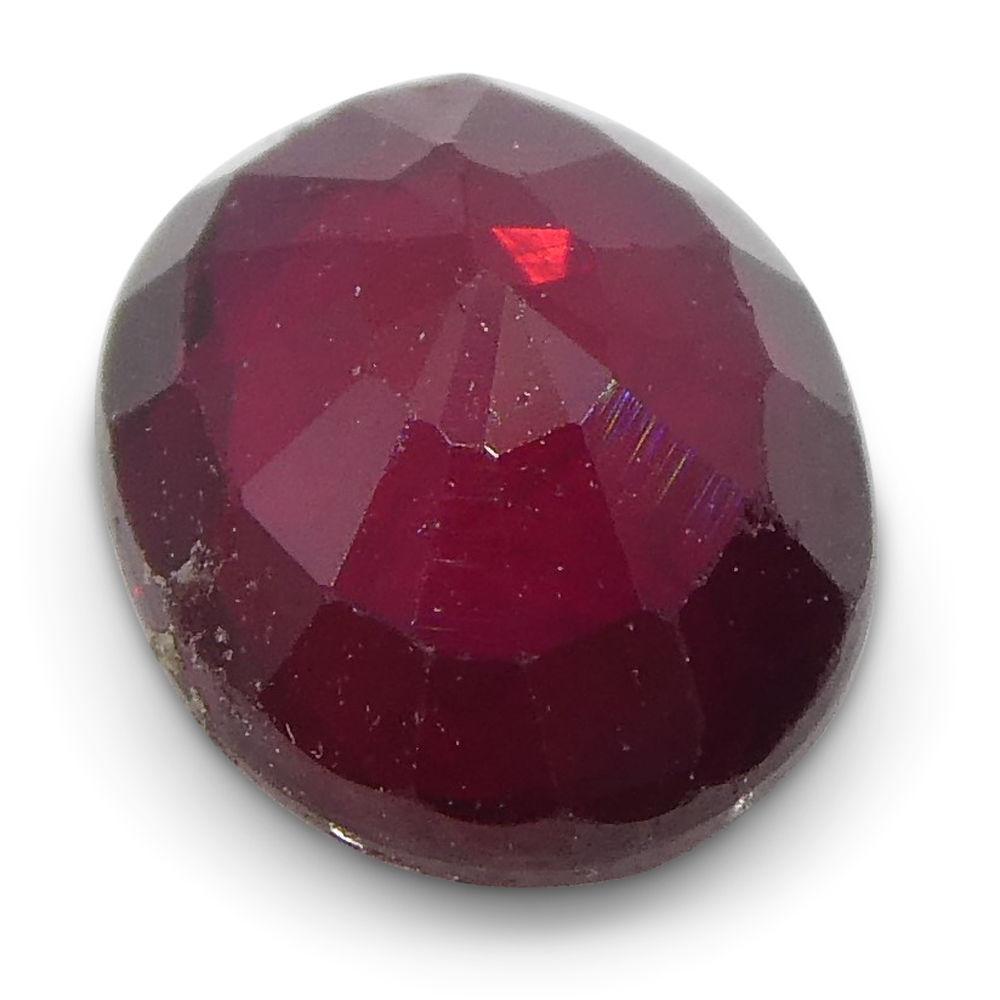 0.67 ct Oval Burma Ruby in deep red, precision-cut single stone from SkyJems Canadian gemstone specialists