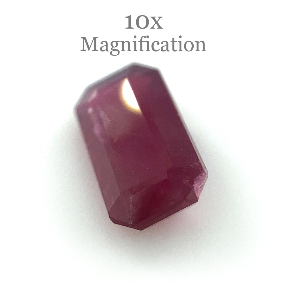 1.23ct Purplish Red Mozambique Ruby in Emerald Cut, Unheated Natural Gemstone by SkyJems Canadian Gem Experts