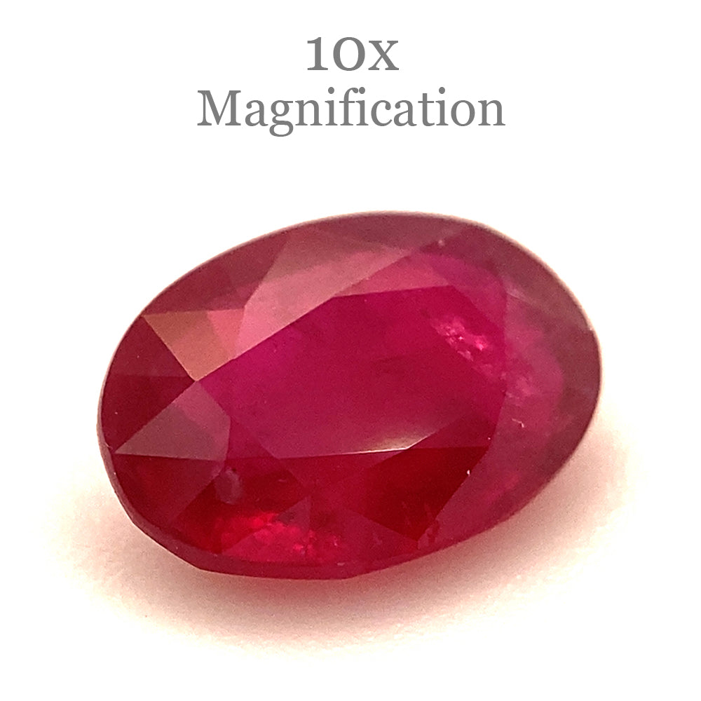 0.87ct Oval Red Ruby from Mozambique, premium single stone by SkyJems, classic gem with vibrant color and elegant step cut