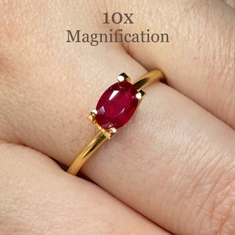 0.87ct Oval Red Ruby from Mozambique, premium single stone by SkyJems, classic heated corundum gem in vibrant crimson