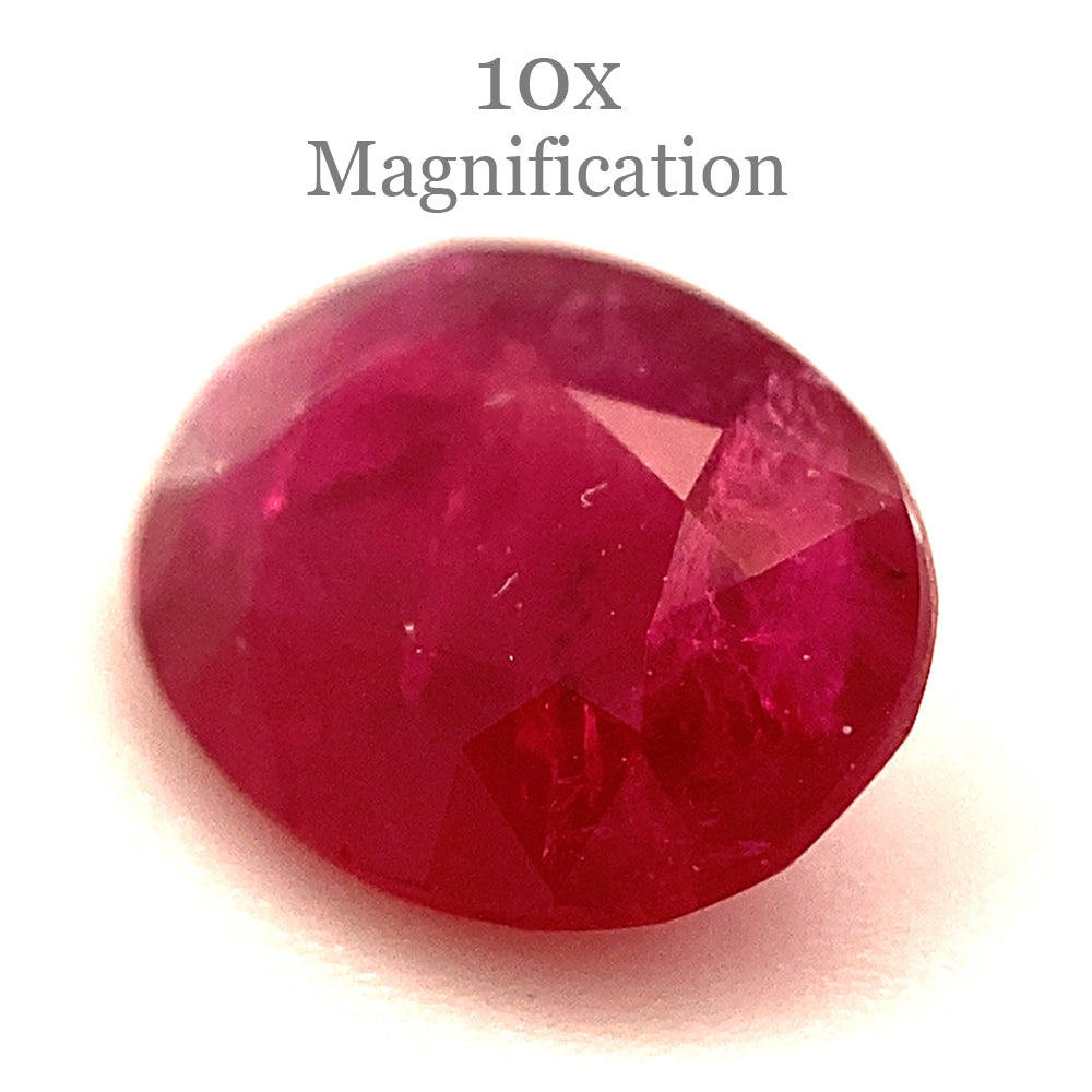 0.84ct Oval Red Ruby from Mozambique, premium single stone by SkyJems, classic step-cut corundum gem in vibrant crimson