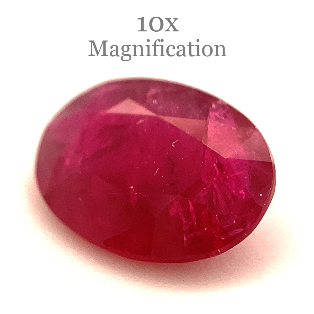 0.84ct Oval Red Ruby from Mozambique, premium single stone by SkyJems, classic step-cut corundum gem with vibrant color