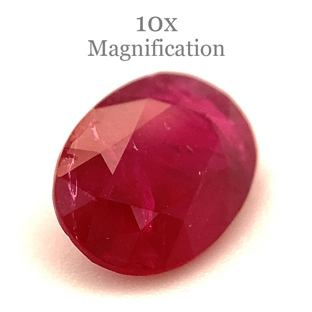 0.84ct Oval Red Ruby from Mozambique, premium single stone by SkyJems, classic step-cut corundum gem in vibrant crimson