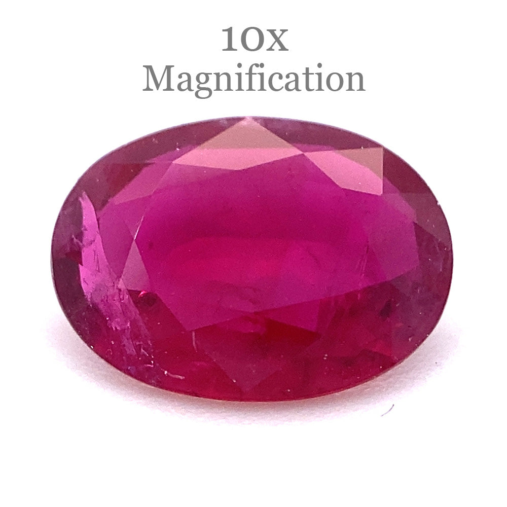 0.77ct Oval Red Ruby from Mozambique, premium single stone by SkyJems, classic step-cut corundum gem in vibrant crimson