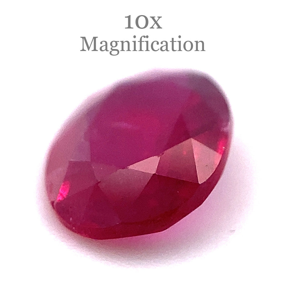 0.77ct Oval Red Ruby from Mozambique, premium single stone by SkyJems, classic step-cut corundum gem in vibrant crimson