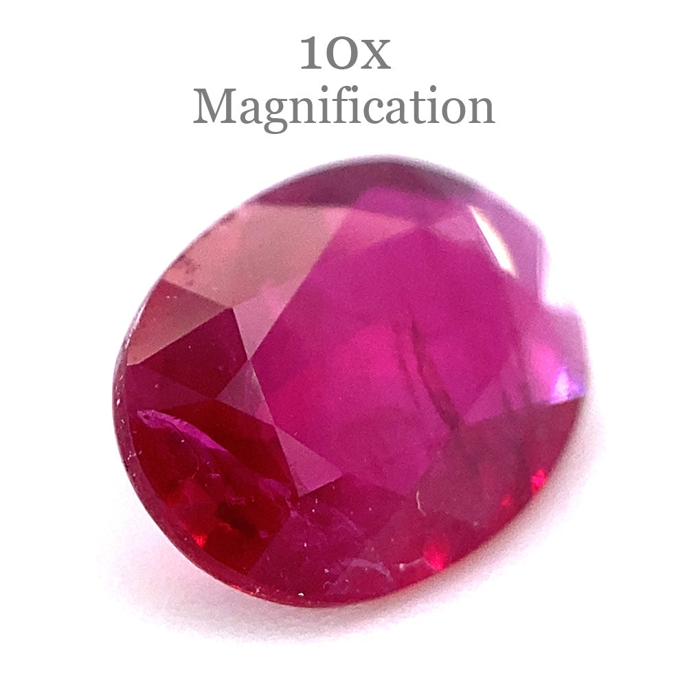 0.77ct Oval Red Ruby from Mozambique, premium single stone by SkyJems, classic step-cut corundum gem in vibrant crimson