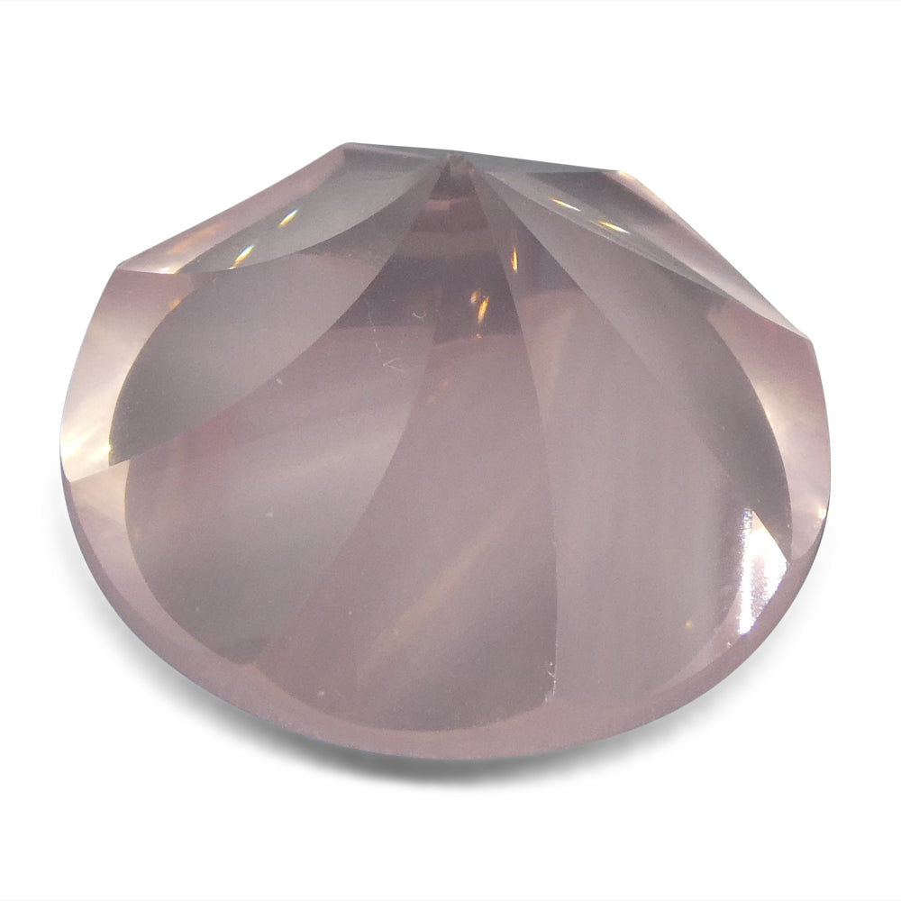 SkyJems 15.02ct Round Rose Quartz Fantasy Cut from Brazil, soft pink gemstone for jewelry design and collectors