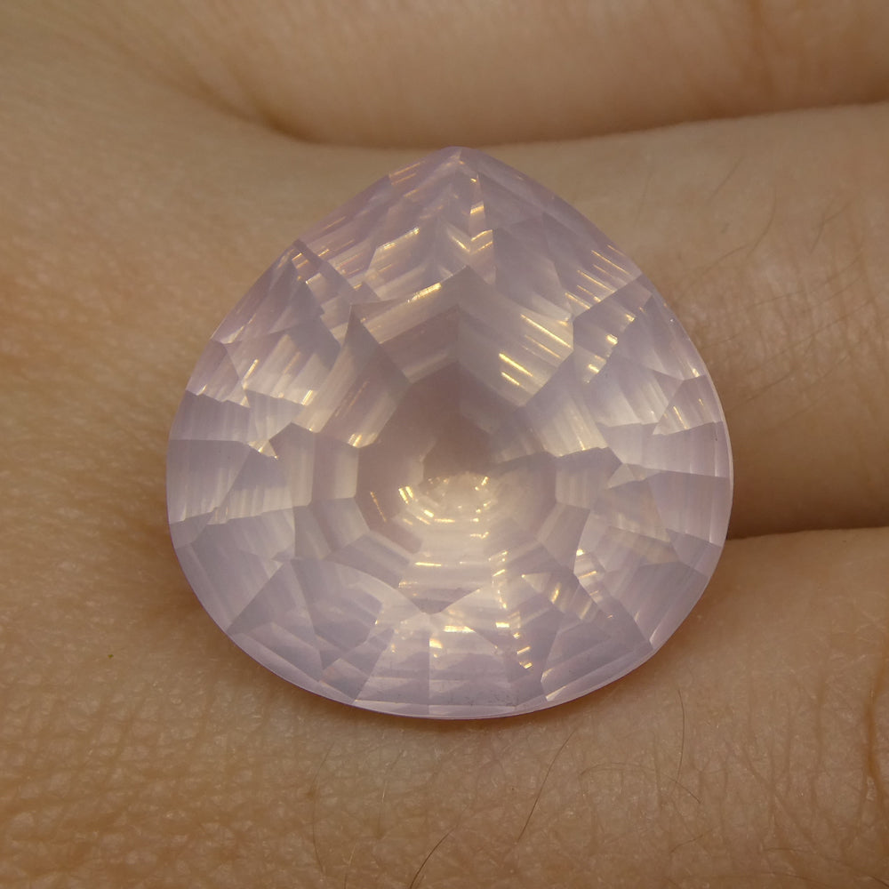SkyJems 22.43ct Brazilian Pear Rose Quartz, soft pink fancy cut gemstone for jewelry design and collectors