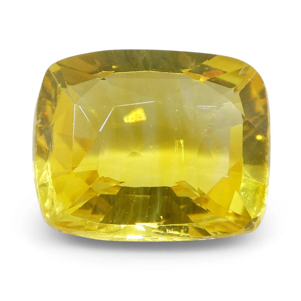 2.07 ct Cushion Yellow Sapphire from Sri Lanka, premium Ceylon gemstone by SkyJems Canadian jewelers