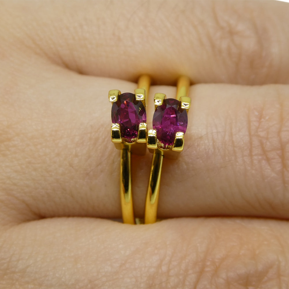 0.76ct Oval Purple Sapphire Pair from Thailand, Reddish Purple Corundum Gemstone by SkyJems Canadian Gem Experts