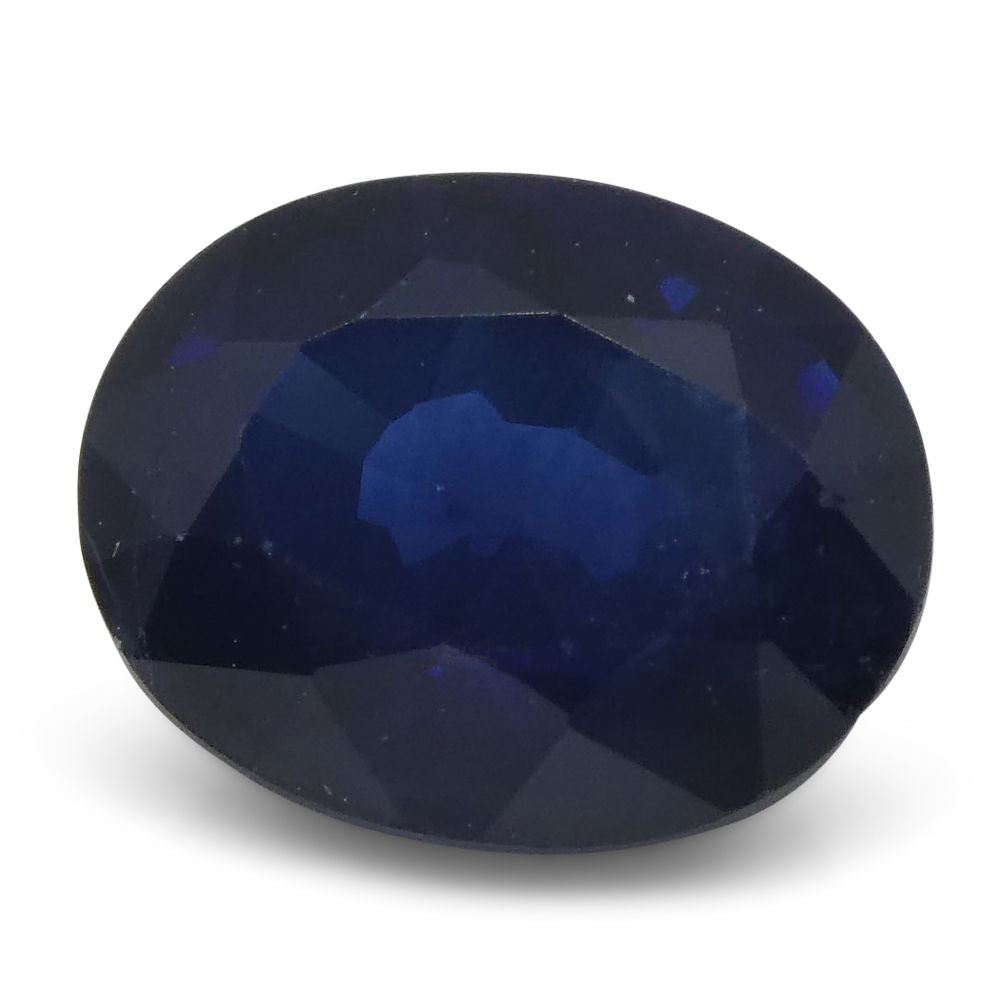 Blue oval sapphire 1.28 ct from Thailand, precision-cut gemstone by SkyJems Canadian gem specialists
