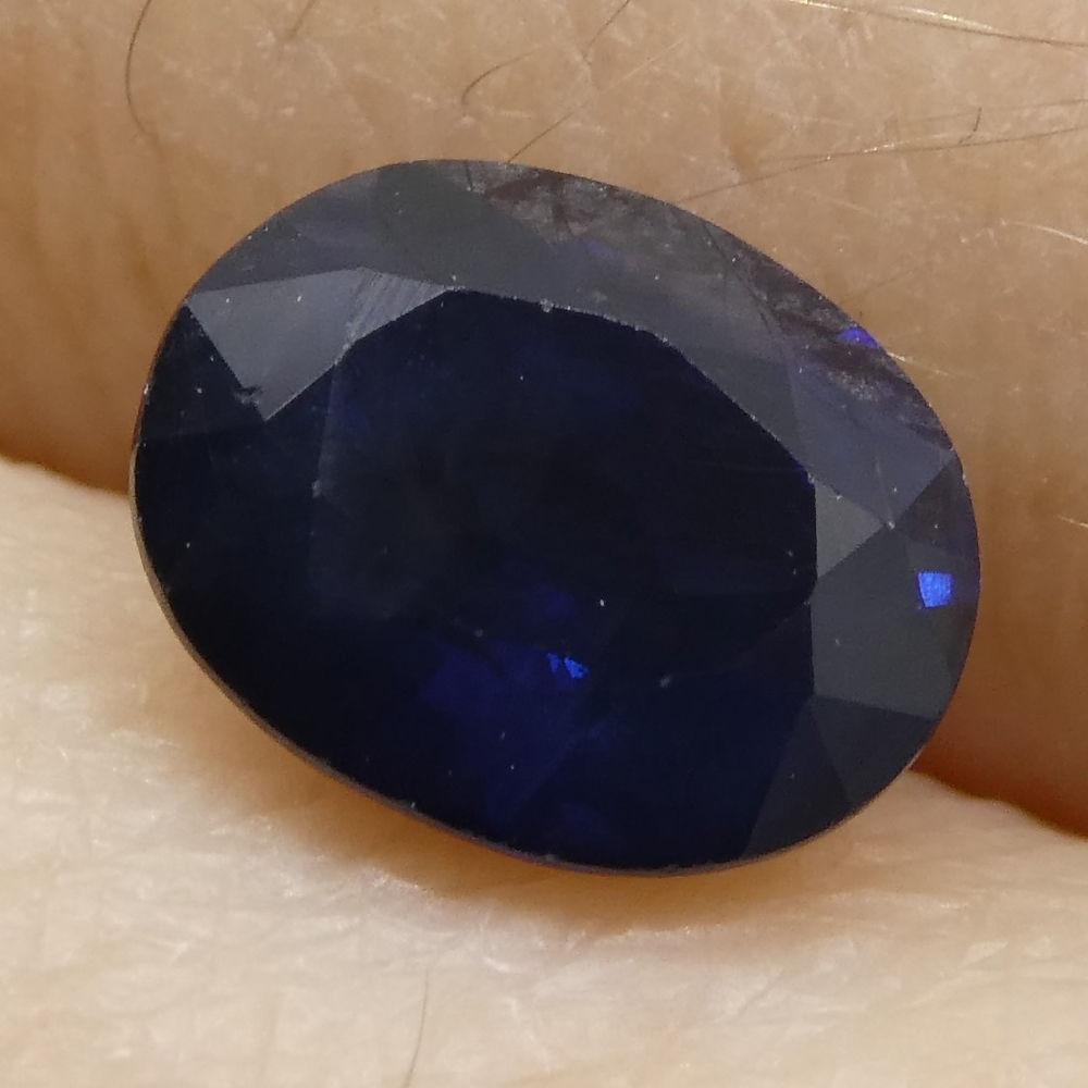 Blue 1.28 ct Oval Sapphire from Thailand, precision-cut single stone by SkyJems Canadian gemstone experts
