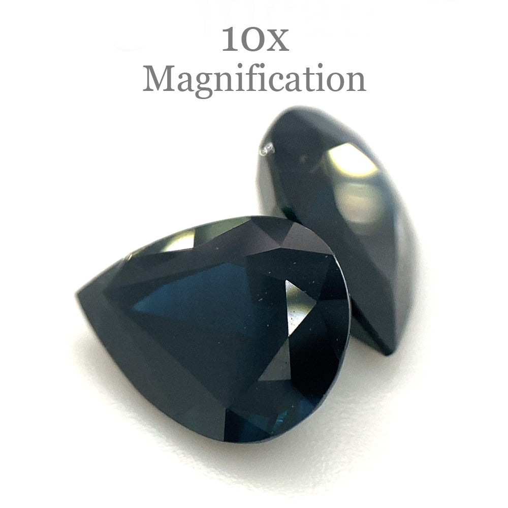 Sapphire 3.68 cts 9.01 x 6.91 x 4.02 mm and 9.10 x 6.97 x 4.36 mm Pear slightly purplish Blue $990