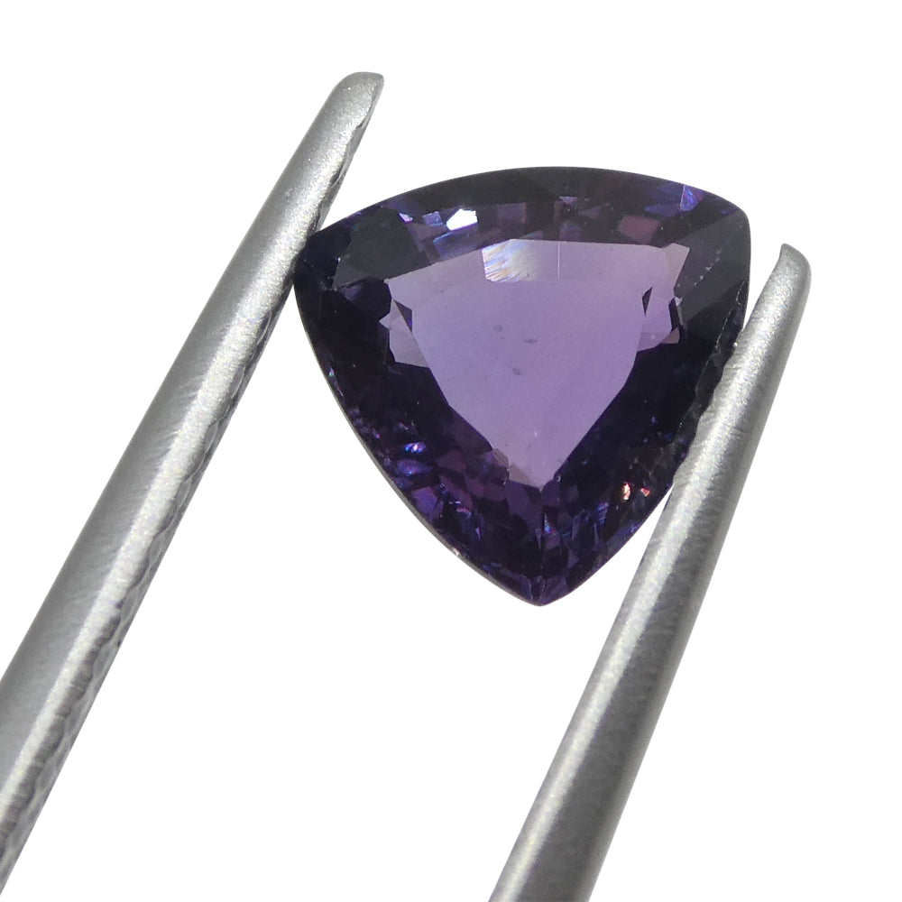 1.04ct Trillion Purple Sapphire from Madagascar, unheated natural gemstone by SkyJems Canadian gem specialists