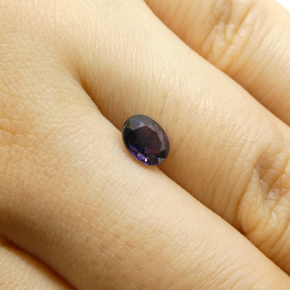0.79ct Oval Blue Sapphire from Madagascar, unheated natural gemstone by SkyJems, rich violet-blue corundum