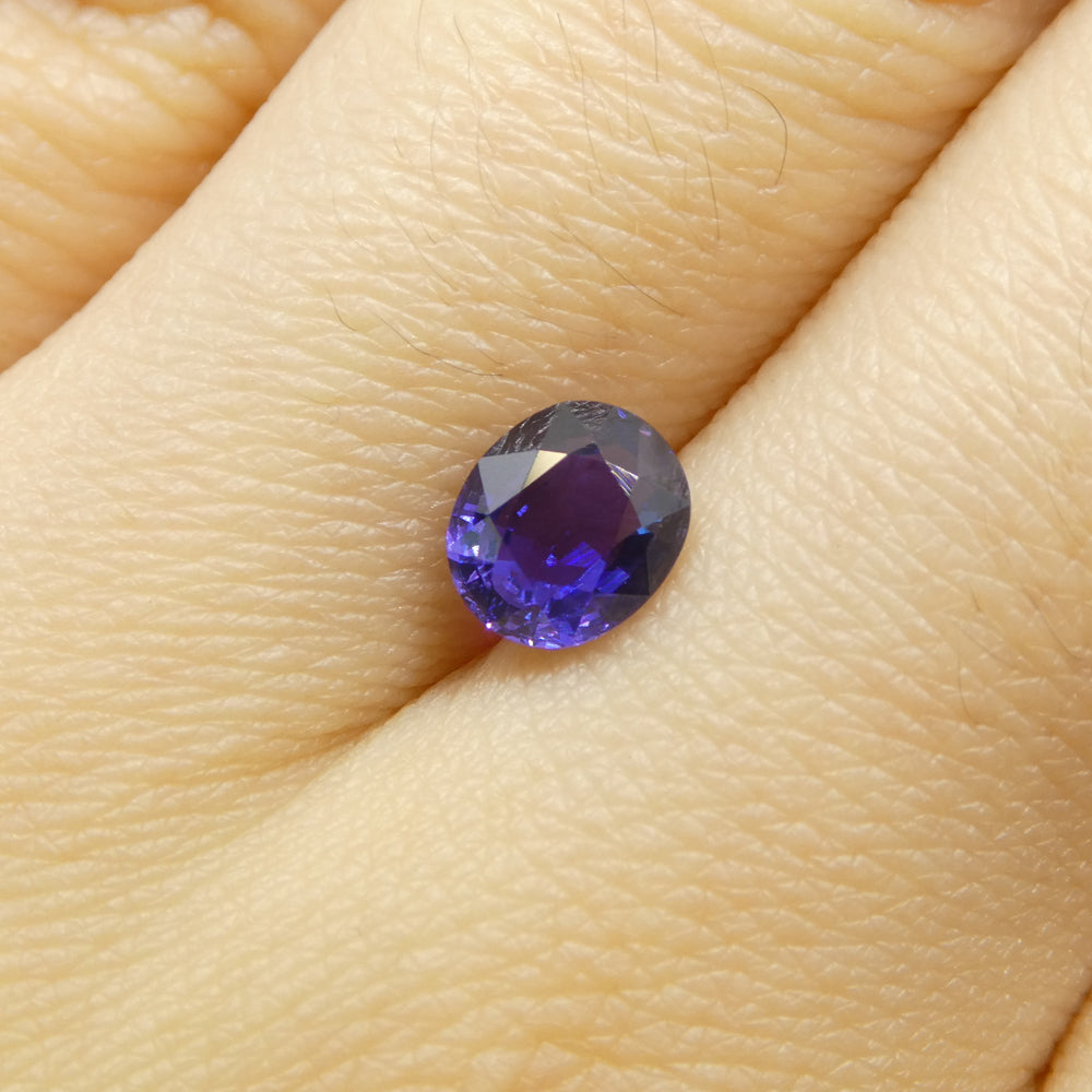 0.96ct Oval Purple Sapphire from Madagascar, unheated natural gemstone by SkyJems Canadian gem specialists