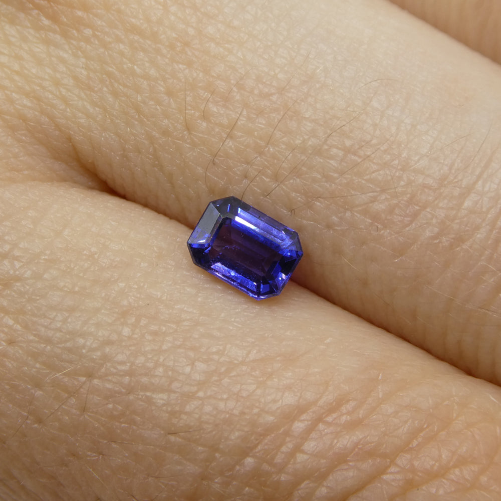 0.76ct Emerald Cut Blue Sapphire from Madagascar Unheated - Skyjems Wholesale Gemstones