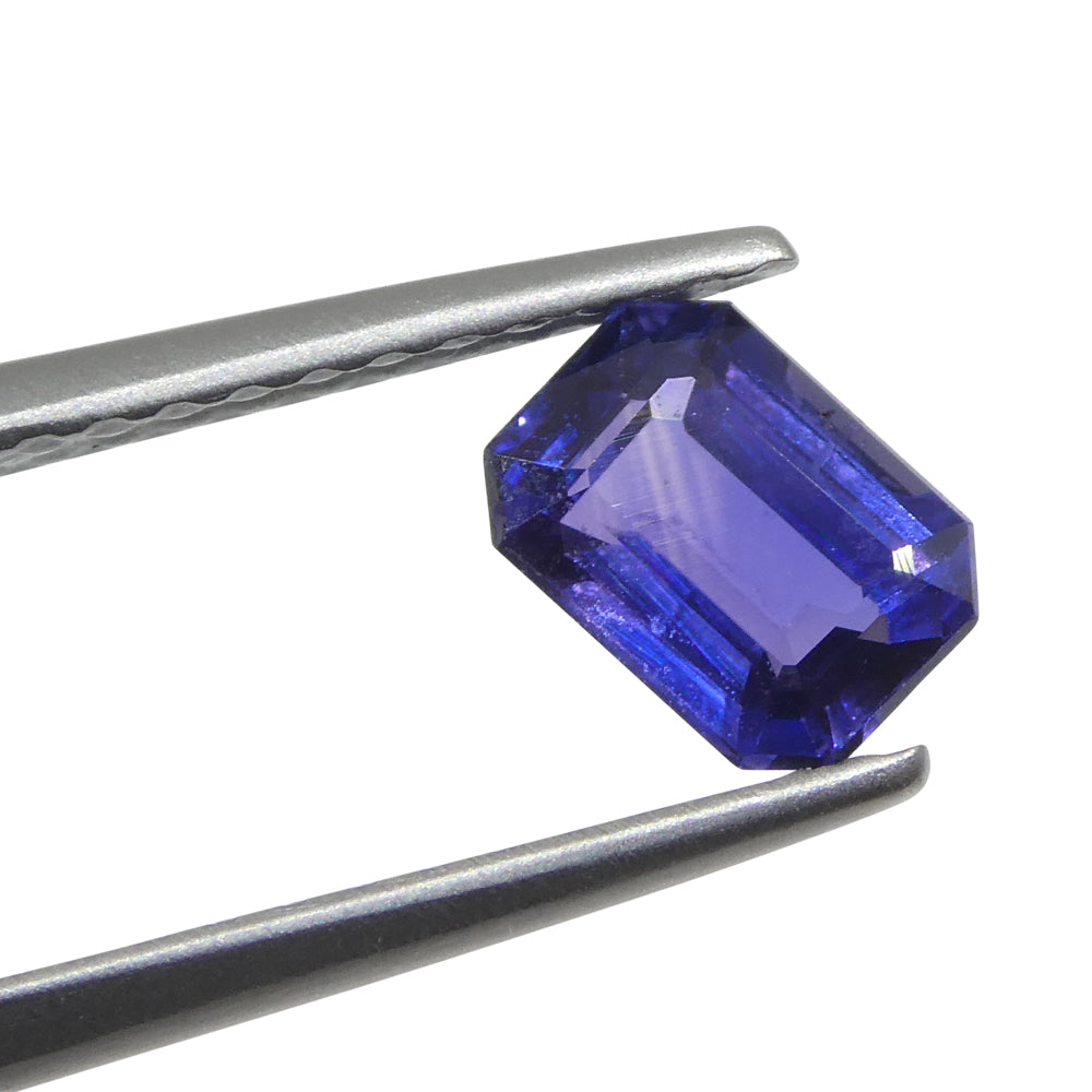 0.76ct Emerald Cut Blue Sapphire from Madagascar Unheated - Skyjems Wholesale Gemstones