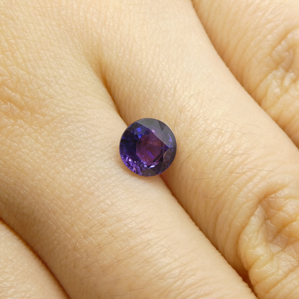1.3ct Round Purple Sapphire from Madagascar, unheated natural gemstone by SkyJems, premium Canadian gem specialists since 196