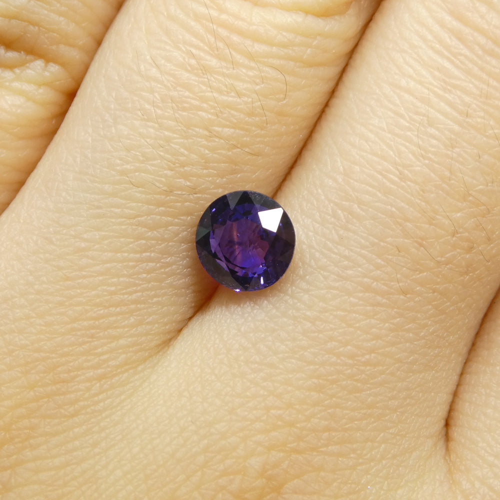 1.3ct Round Purple Sapphire from Madagascar, unheated natural gemstone by SkyJems Canadian gem specialists