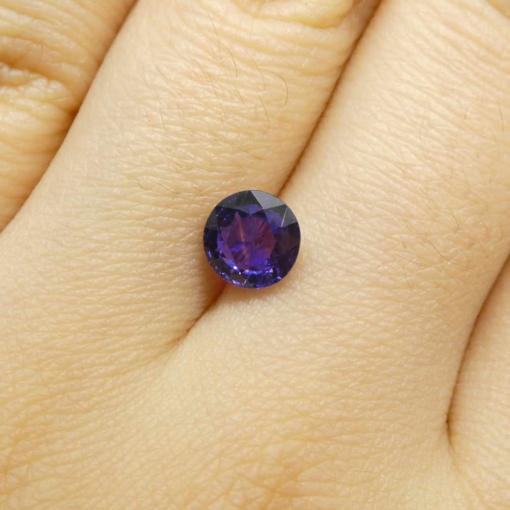 1.3ct Round Purple Sapphire from Madagascar, unheated natural gemstone by SkyJems Canadian gem specialists