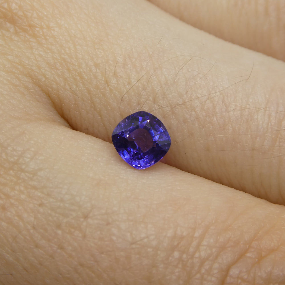 1.01ct Square Cushion Purple Sapphire from Madagascar Unheated - Skyjems Wholesale Gemstones
