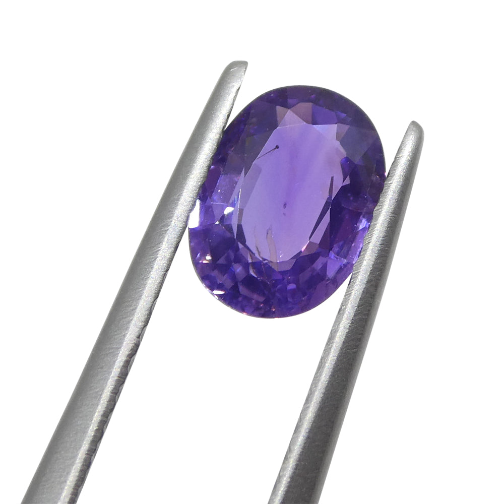 0.92ct Oval Purple Sapphire from Madagascar, unheated natural gemstone by SkyJems Canadian gem specialists