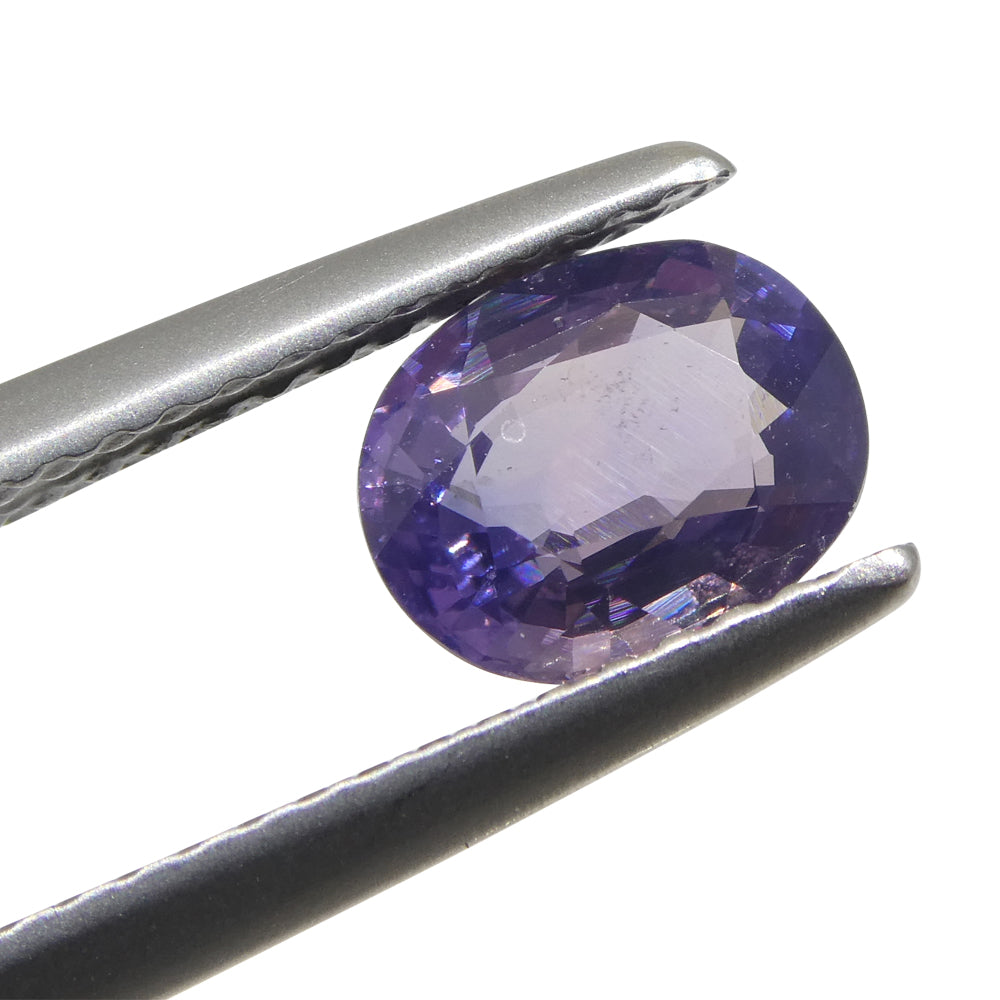 1.22ct Cushion Purple Sapphire from East Africa, unheated natural gemstone by SkyJems Canadian gem specialists