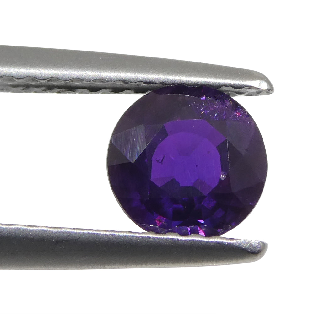 1.21ct Round Purple Sapphire from East Africa, unheated natural gem by SkyJems Canadian gemstone experts