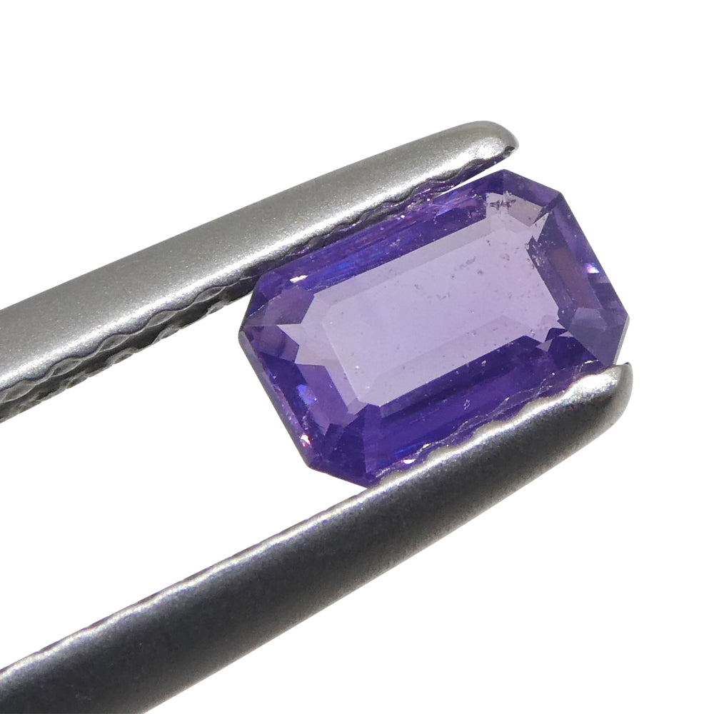 0.62ct Unheated Purple Sapphire, Emerald Cut, East African Origin - Premium Gemstone by SkyJems Canada