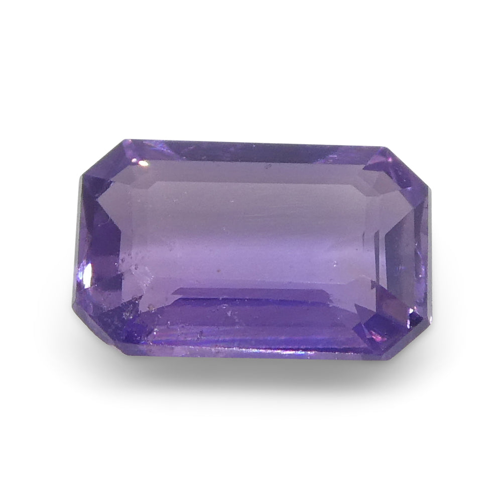 0.62ct Emerald Cut Purple Sapphire from East Africa, Unheated - Skyjems Wholesale Gemstones