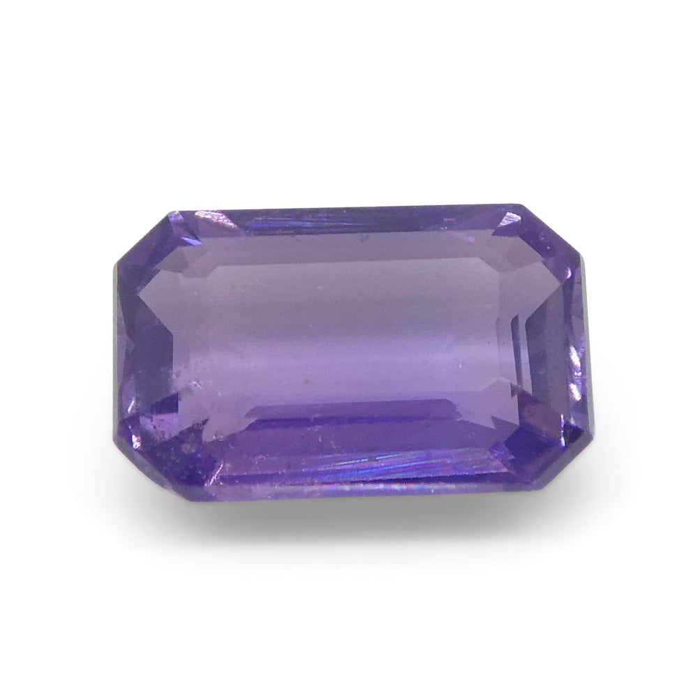 0.62ct Emerald Cut Purple Sapphire from East Africa, Unheated - Skyjems Wholesale Gemstones