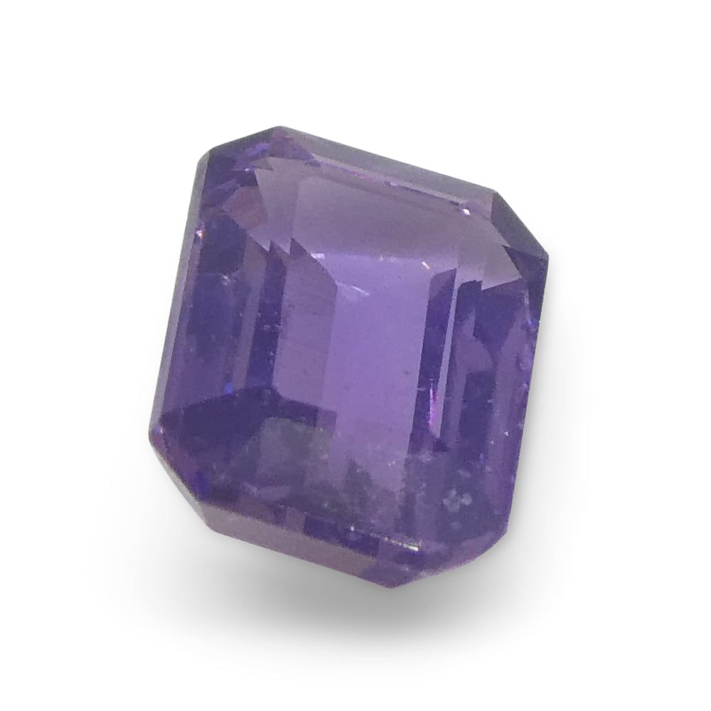 0.62ct Emerald Cut Purple Sapphire from East Africa, Unheated - Skyjems Wholesale Gemstones