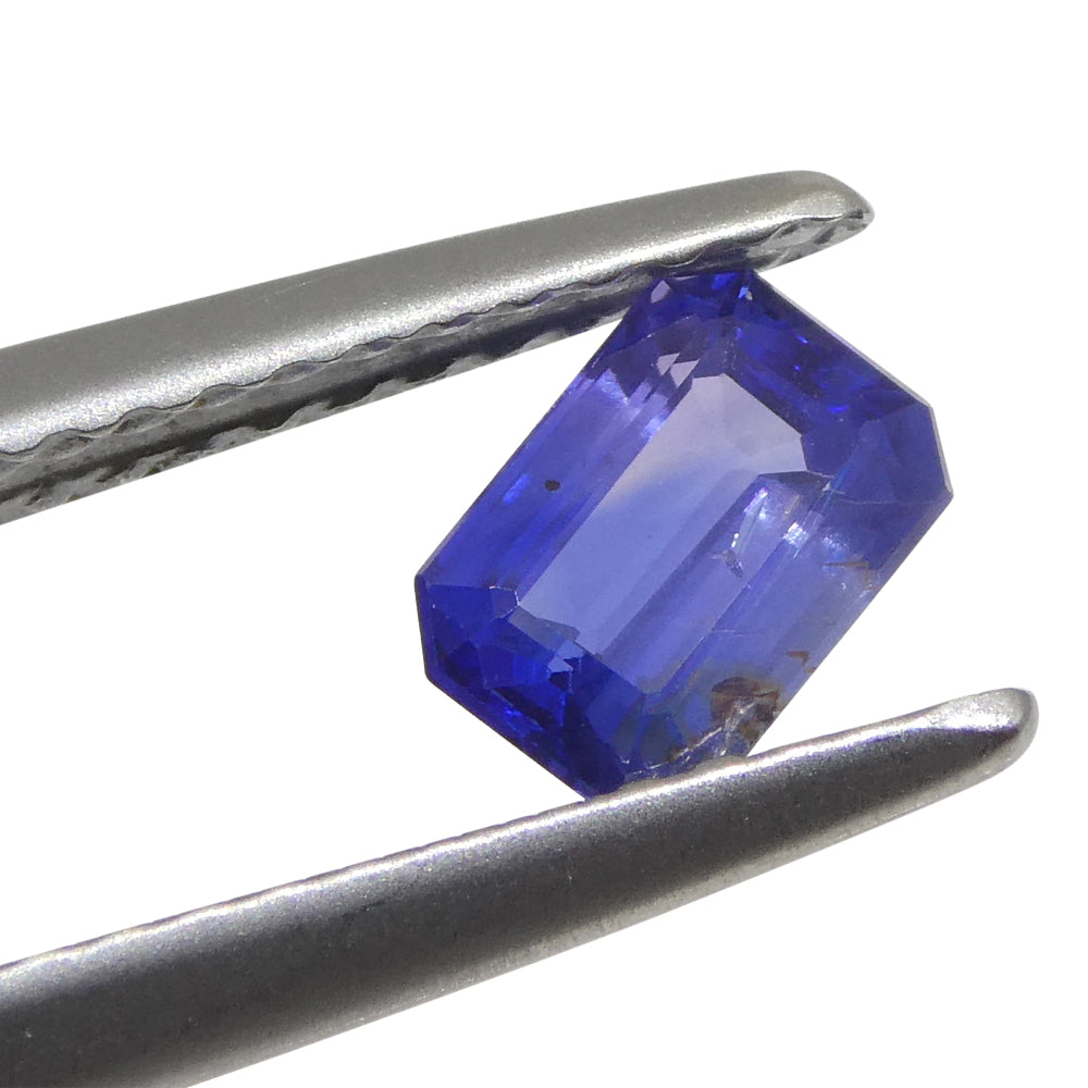 0.73ct Unheated Blue Sapphire from East Africa, Emerald Cut Octagon Gemstone by SkyJems Canadian Gem Experts
