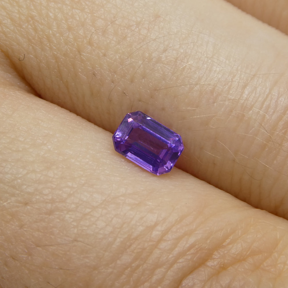 Emerald cut shop purple sapphire