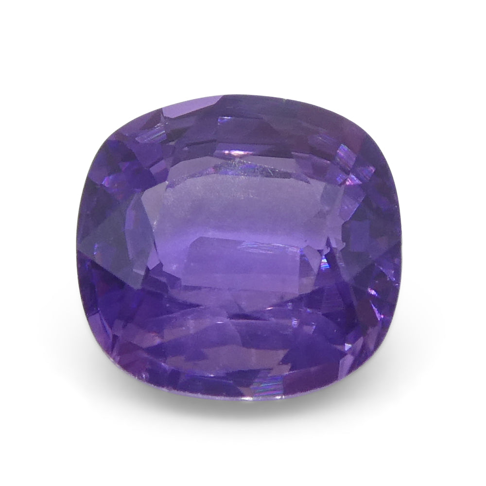 0.87ct Square Cushion Purple Sapphire from East Africa, Unheated - Skyjems Wholesale Gemstones