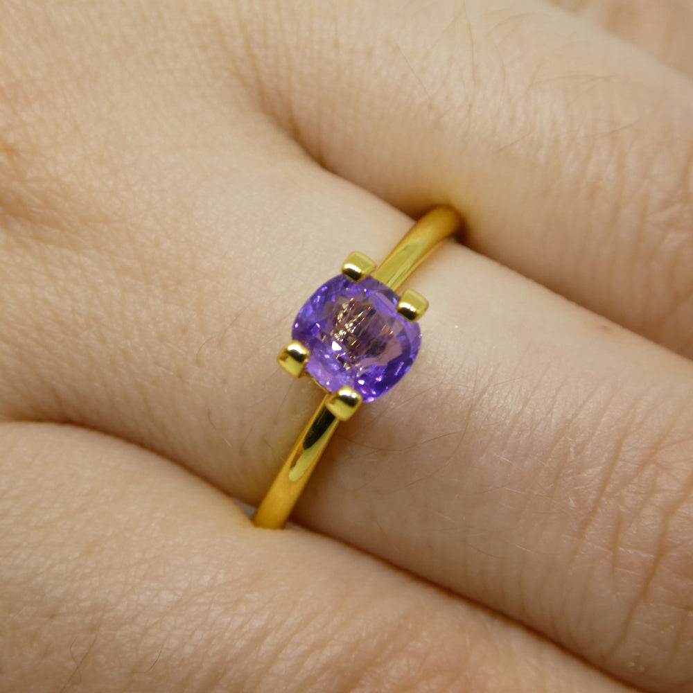 0.87ct Square Cushion Purple Sapphire from East Africa, Unheated - Skyjems Wholesale Gemstones